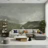 Misty Green Mountain Landscape Wall Mural 8