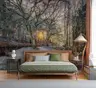 Frosted Woodland Path Sunrise Wall Mural 8