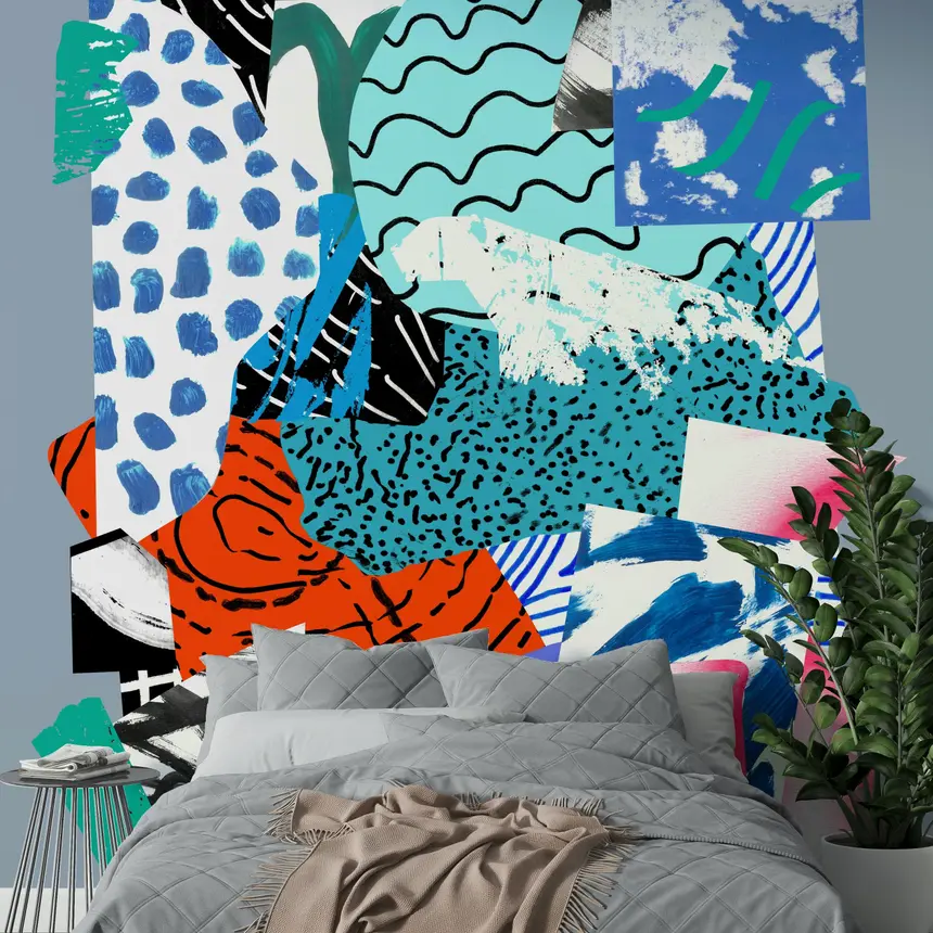 Mix Blue Wall Mural
