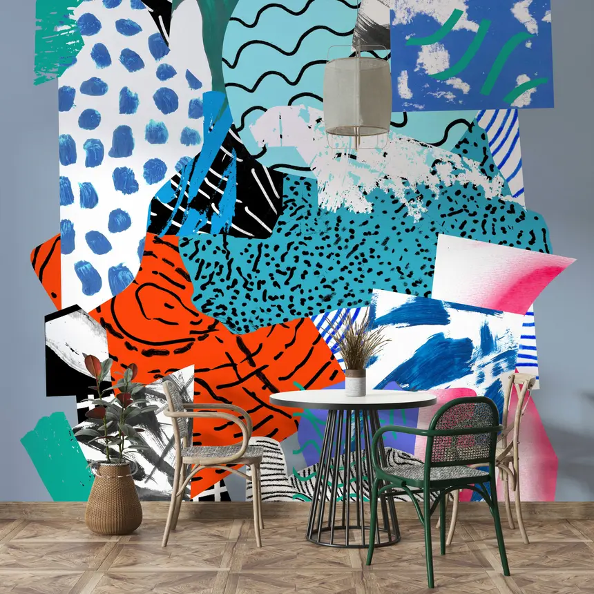 Mix Blue Wall Mural
