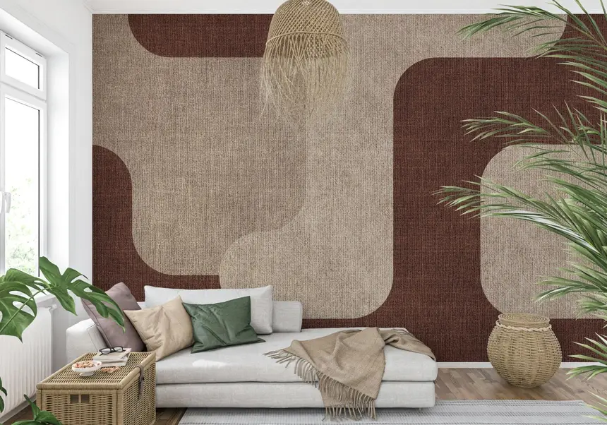 Mocha Curves Design Wall Mural