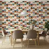 Retro Geometric Circles and Squares Pattern Wallpaper 7