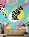Vibrant Abstract Shapes Contemporary Wall Mural 7