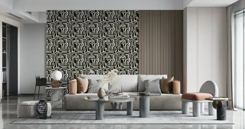 Modern Tribal Maze Wallpaper