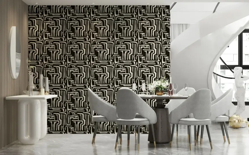 Modern Tribal Maze Wallpaper