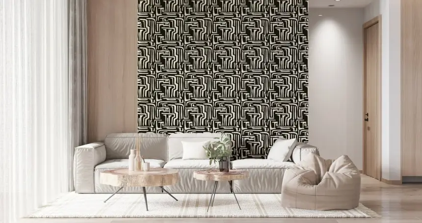 Modern Tribal Maze Wallpaper