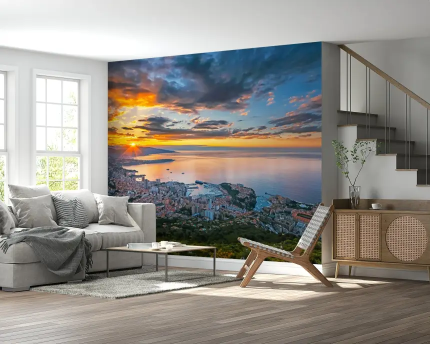 Monaco at Dawn Wall Mural