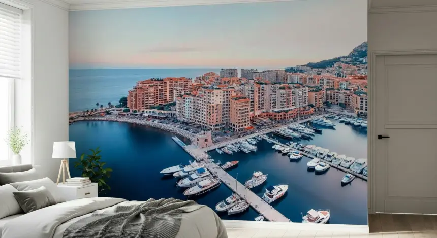 Monaco Marina View Wall Mural