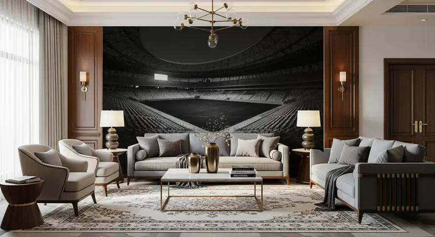 Stadium in Monochrome Wall Mural -2178152