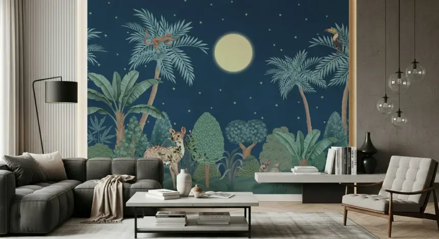 Moonlit Jungle Wall Mural