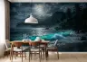 Dramatic Moonlit Tropical Beach Wall Mural 6