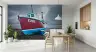 Coastal Fishing Boat Wall Mural with Dramatic Sky 6