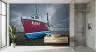 Coastal Fishing Boat Wall Mural with Dramatic Sky 7
