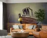 Tranquil Rustic Fishing Boat Coastal Wall Mural 8