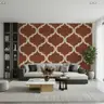 Textured Moroccan Ogee Pattern Wallpaper 6
