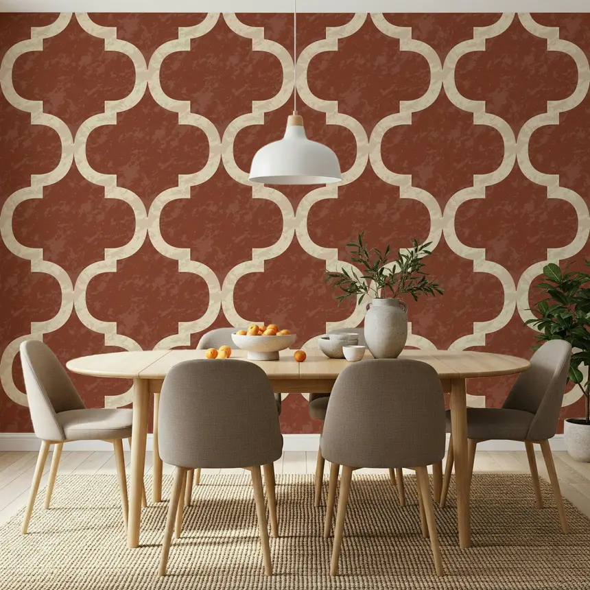 Moroccan Ogee - Amber Wallpaper