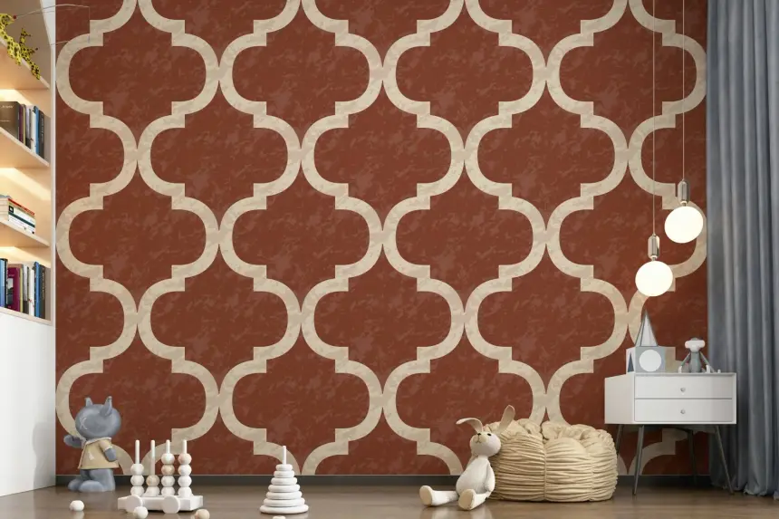 Moroccan Ogee - Amber Wallpaper