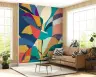 Rich Multi-Hued Flowing Curves Abstract Wall Mural 7