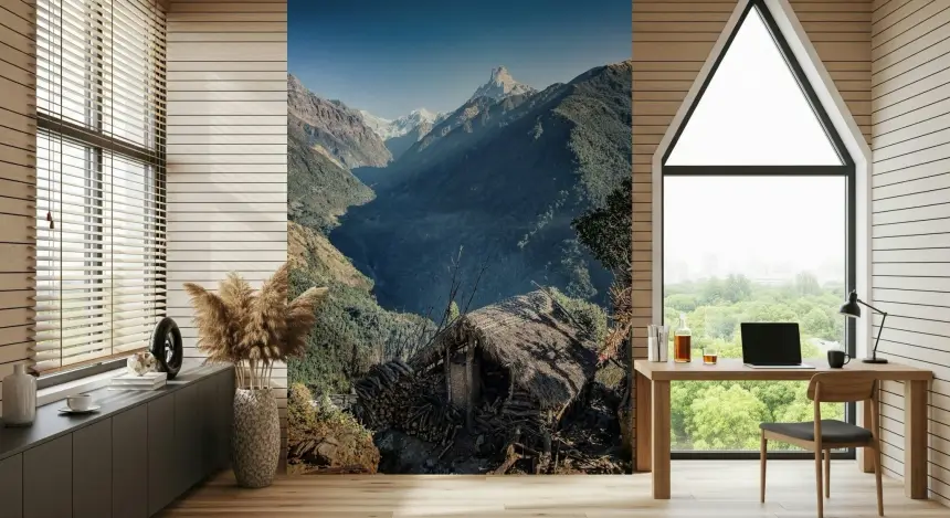 Mountain Hut Vista Wall Mural