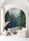Winding Forest Road Scenic Wall Mural 7