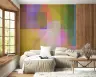 Pastel Geometric Overlap Abstract Wallpaper Mural 6