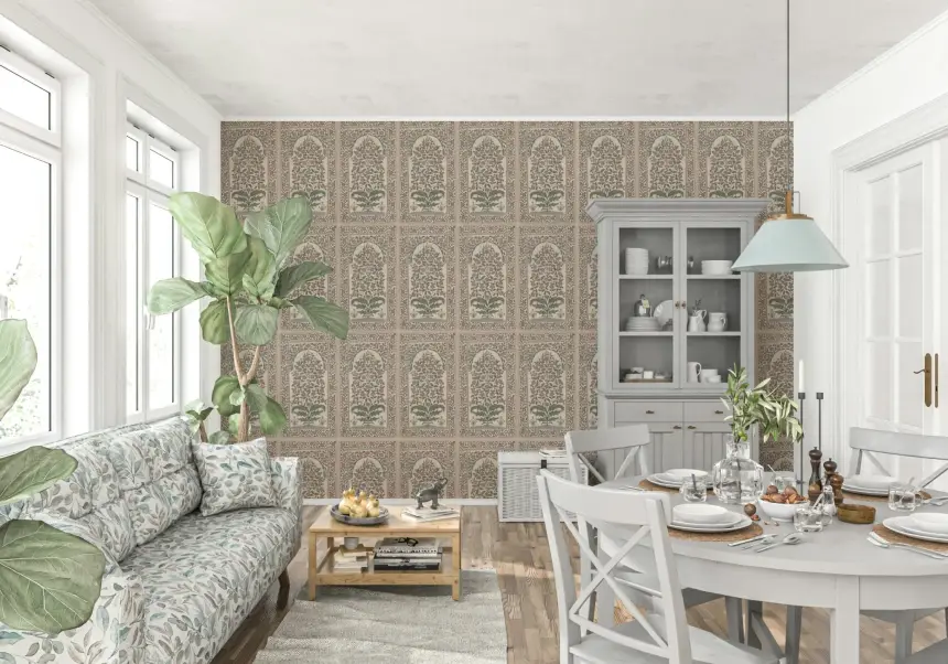 Mughal Bloom Arches Wall Mural