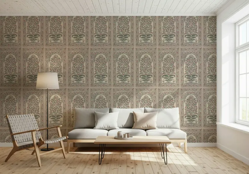 Mughal Bloom Arches Wall Mural