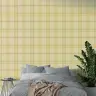 Muted Beige Plaid Check Wallpaper 7