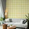 Muted Beige Plaid Check Wallpaper 6