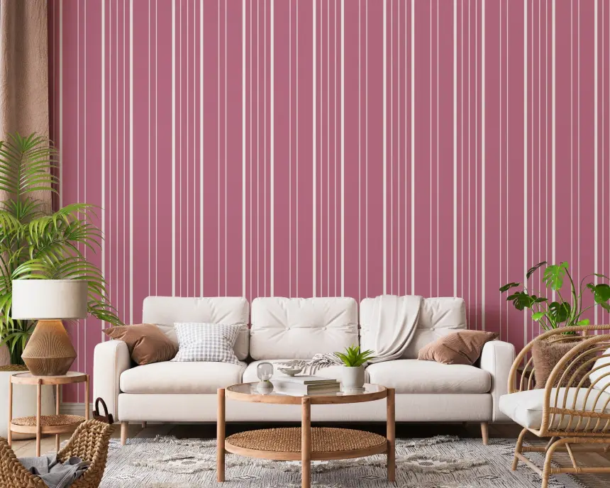 Muted Pink Stripes Wallpaper