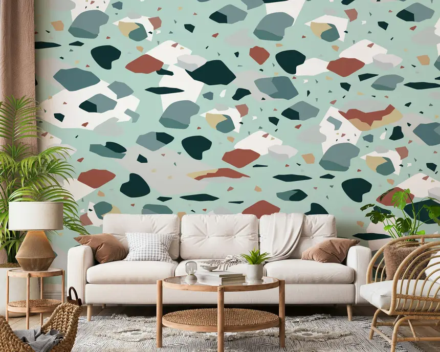 Muted Stone Collage Wall Mural - 2742094