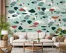 Soft Aqua Terrazzo Organic Chip Wallpaper 7