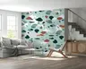 Soft Aqua Terrazzo Organic Chip Wallpaper 6