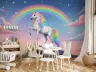 Dreamy Unicorn and Rainbow Starry Sky Wall Mural 7