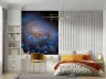Majestic Blue Orange Galactic Swirl Wall Mural 8