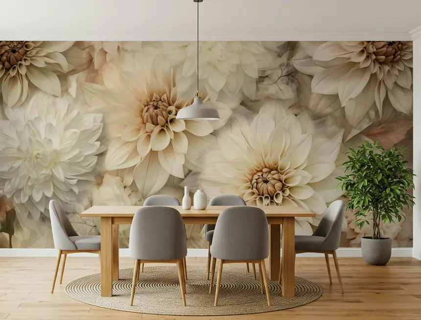 Neutral Bloom Wall Mural -2578266
