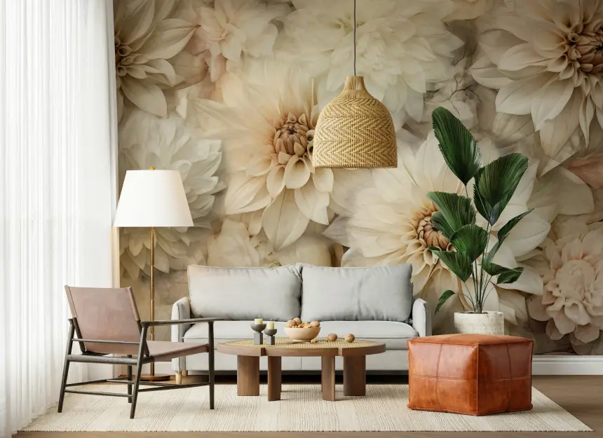 Neutral Bloom Wall Mural -2578266