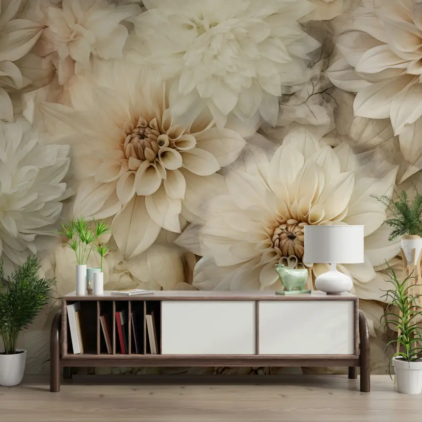 Neutral Bloom Wall Mural -2578266