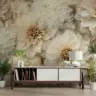 Elegant Cream Dahlia Floral Wall Mural 6