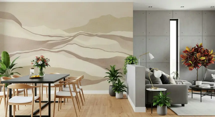 Neutral Desertscape Wall Mural
