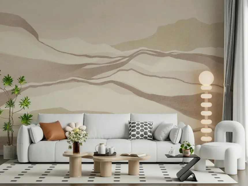Neutral Desertscape Wall Mural