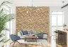 Warm Brown Abstract Floral Wall Mural 6
