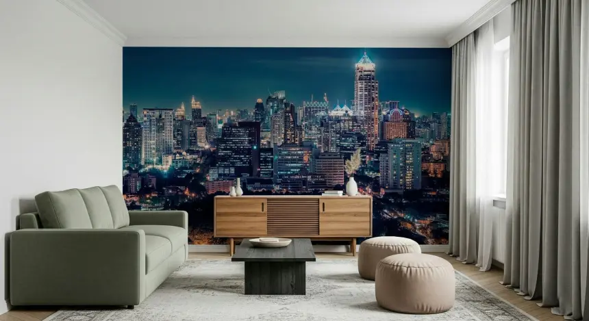 Night Cityscape Wall Mural