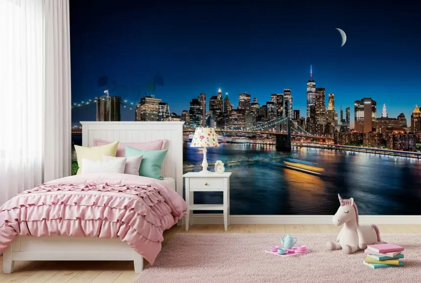 NYC by Night Wall Mural