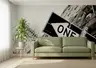 Urban One Way Sign Cityscape Wall Mural 7