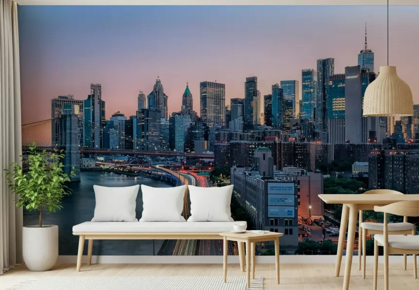 NYC Skyline Dusk Wall Mural
