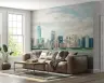 Dreamy NYC Waterfront Cityscape Wall Mural 8