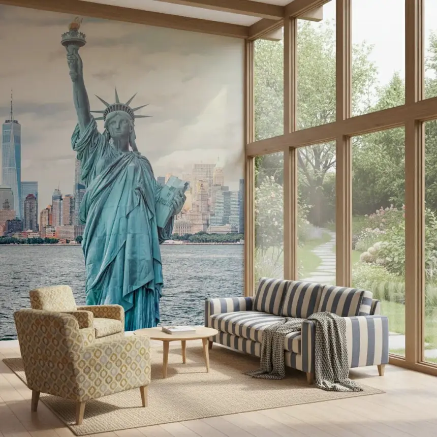 Nyc's Lady Liberty Wall Mural