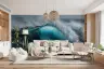 Glowing Turquoise Ocean Barrel Wall Mural 7