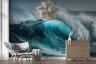 Glowing Turquoise Ocean Barrel Wall Mural 8